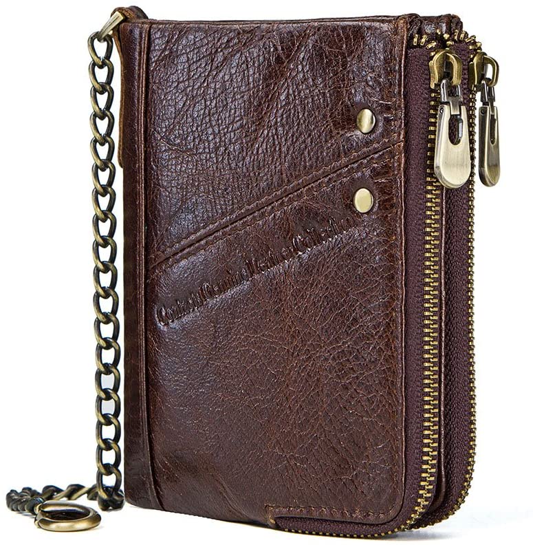 Mejores carteras con cadena hombre 30 Cartera-para-hombre-Dark-Coffee